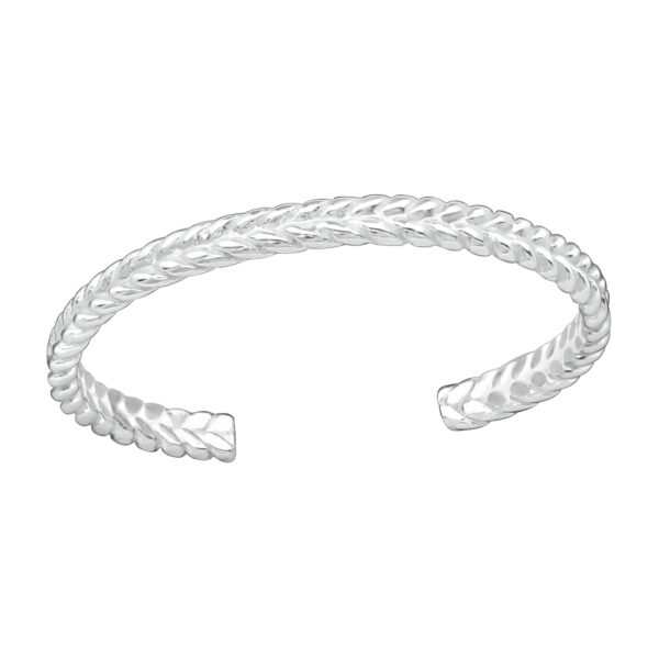 Zilver teenring met gevlochten motief gemaakt van 925 zilver van Zilverana. One size fits all