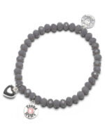 Proud Mama charm armband (grijs) wit