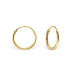 Gold plated 12mm oorringen in 925 echt zilver van Zilverana. Oorringen goudkleurig voor dames.