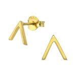 gold plated V oorknopjes. Goudkleurige oorstekers in 925 zilver van Zilverana