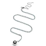 ProudMaMa basic babybel stainless steel Zilver - Blauw zwangerschapsketting