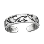 Zilver teenring met golf wave motief in 925 zilver van Zilverana. One size fits all