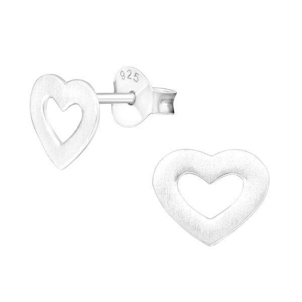 Zilveren hart oorknopjes van echt 925 zilver - Zilverana