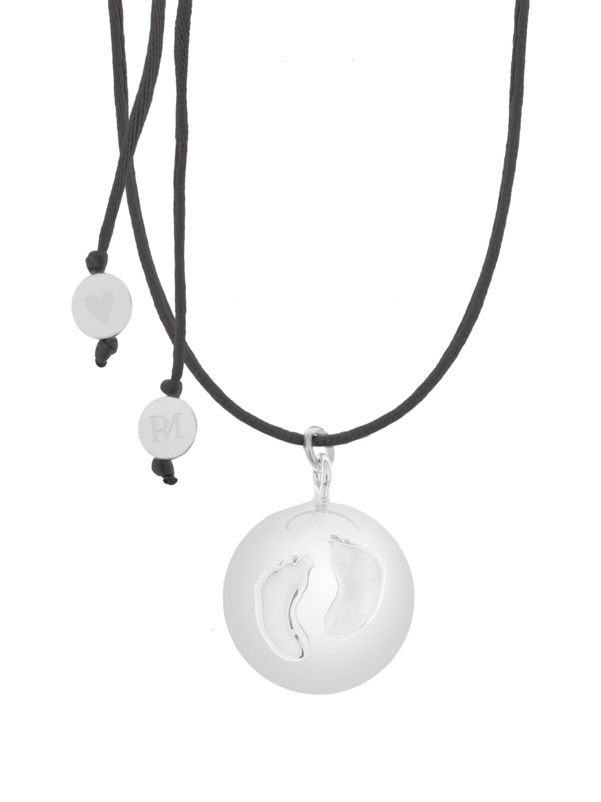 babybel zwangerschapsketting ProudMaMa met voetjes zilver