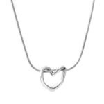 Hart omvlochten design ketting in stainless steel