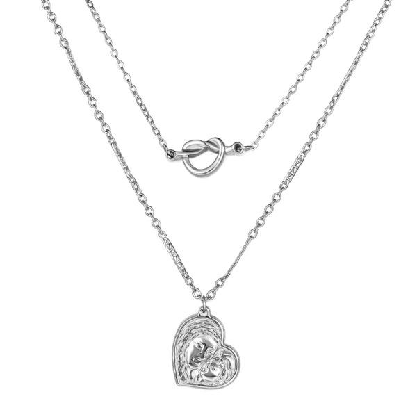 Dubbel hartjes dubbele ketting stainless steel