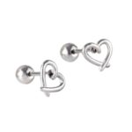 Hartjes oorbellen voor meisjes – Premium staal oorknopjes in kleur zilver – Zilverana