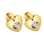 Hartjes zirconia oorbellen voor meisjes – gold-plated Premium staal oorknopjes – Zilverana