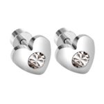 Hartjes zirconia oorbellen voor meisjes – Premium staal oorknopjes in de kleur zilver – Zilverana