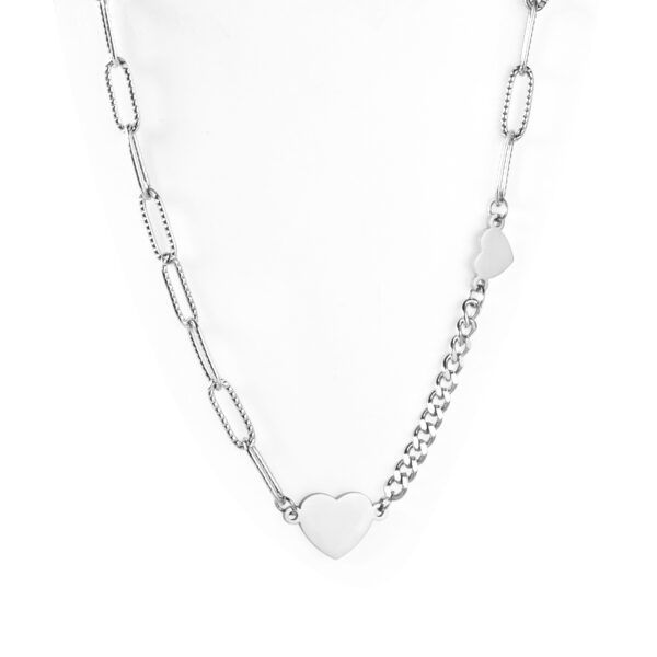 stainless steel ketting met hartjes