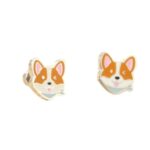 Hond oorbellen voor meisjes – Premium staal oorknopjes in kleur zilver – Zilverana