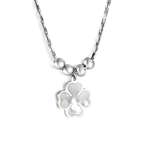 klavertje vier pendant stainless steel ketting geluksbrenger