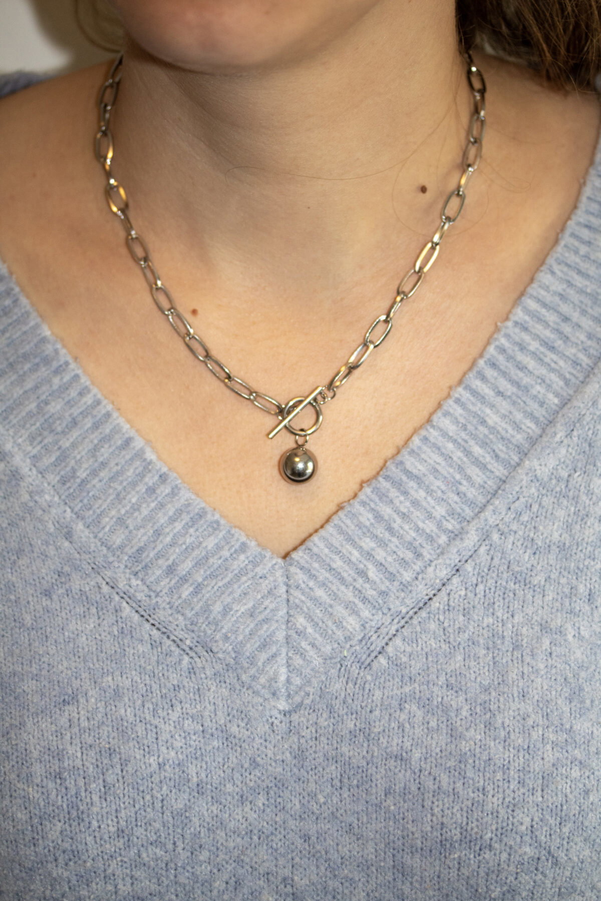 Ball pendant Stainless Steel ketting - Afbeelding 2