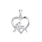 zilveren hart love birds hanger in 925 zilver met ingewerkt kristal van Zilverana