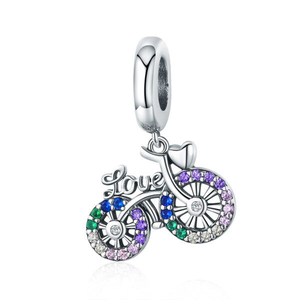 prachtige fiets bedel met Love opschrift voor alle liefhebbers die van fietsen houden in kwaliteits 925 Sterling Silver van Zilverana