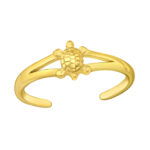 Zilver teenring schildpad gold plated