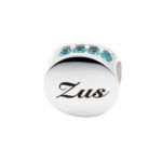 Zilveren familie bedel – ZUS blauwe zirkonia