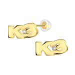 K3 oorstekers K3 logo kristal goldplated zilver