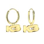 K3 oorringen K3 logo kristal goldplated zilver