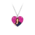 K3  ketting roze glitterhart Hanne zilver