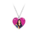 K3 ketting roze glitterhart Marthe zilver