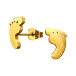 Goldplated stainless steel voet oorbellen