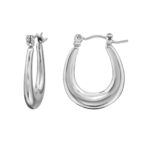 Zilveren stainless steel 22MM oorrringen met french lock