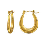 Gold plated stainless steel 22MM oorringen met french lock