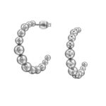 Zilveren stainless steel  bolletjes oorbellen