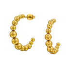 Gold plated stainless  bolletjes oorbellen
