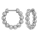 Zilveren stainless steel 20MM bolletjes huggie hoops