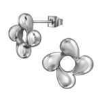 Zilveren stainless steel bloem oorbellen