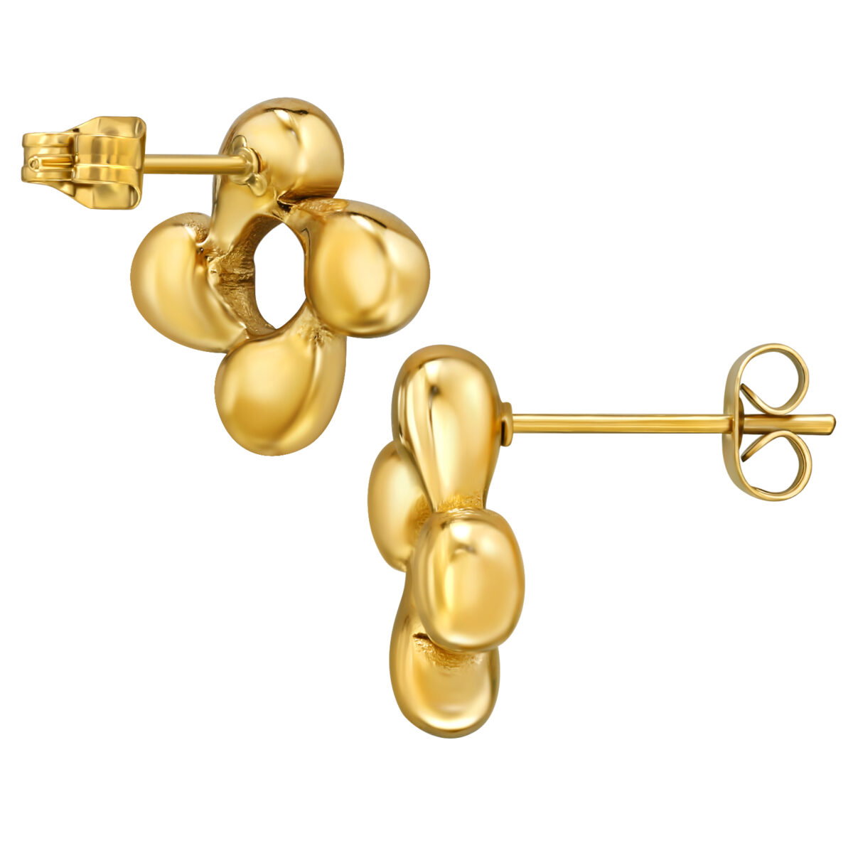 Gold plated stainless steel  bloem oorbellen - Afbeelding 2