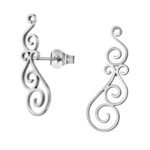 Zilveren stainless steel swirl oorbellen