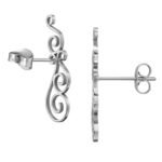 Zilveren stainless steel swirl oorbellen - Afbeelding 2