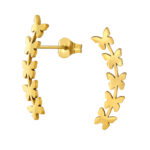 Gold plated stainless steel vlinders oorbellen