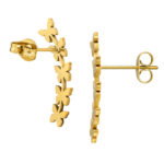 Gold plated stainless steel vlinders oorbellen - Afbeelding 2