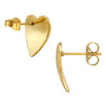 Gold plated stainless steel gebogen hartje oorbellen - Afbeelding 2