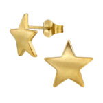 Gold plated stainless steel  gebogen ster oorbellen