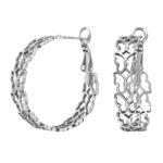 Zilveren stainless steel 30MM oorringen met vlinders
