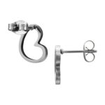Zilveren stainless steel open hartje oorbellen - Afbeelding 2