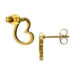 Goldplated stainless steel open hartje oorbellen - Afbeelding 2