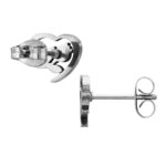 Zilveren stainless steel open hart met tulp oorbellen - Afbeelding 2